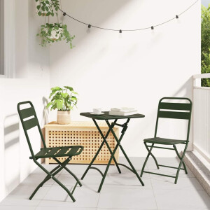 vidaXL Bistroset 3 pcs Groen Staal
