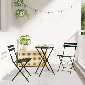 vidaXL Tuin Opvouwbare Stoel 2 pcs Groen 42 x 46 x 82cm Metaal