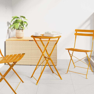 vidaXL Bistrotafel Mosterdgeel Ø 50 x 71 cm Poedercoating staal