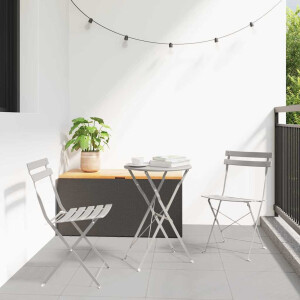 vidaXL Vouw Bistro Set 3 pcs Beige Staal