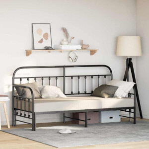 vidaXL Bedframe voor een daybed Zwart 80 x 200 cm Gepoedercoat staal
