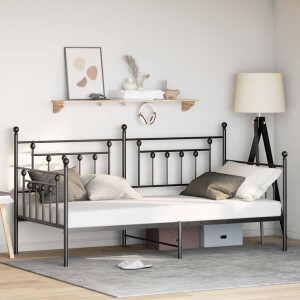 vidaXL Bedframe voor een daybed Zwart 90 x 190 cm Staal