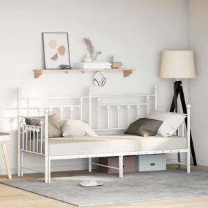 vidaXL Bedframe voor een daybed Wit 80 x 200 cm Staal