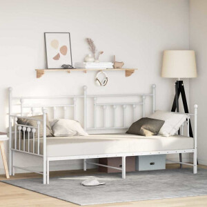 vidaXL Bedframe voor een daybed Wit 90 x 200 cm Staal