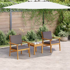 vidaXL Tuinstoel met kussen 2 pcs Antraciet Massief Acaciahout