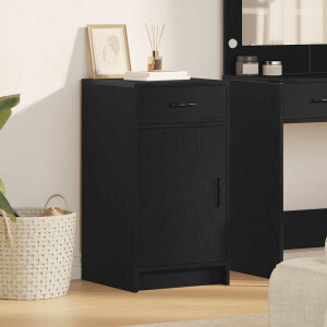 vidaXL Dressoir met lade Zwart Eiken 40 x 40,5 x 75 cm Bewerkt hout