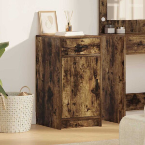 vidaXL Dressoir met lade Gerookt eiken 40 x 40,5 x 75 cm Bewerkt hout