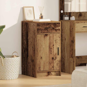 vidaXL Dressoir met lade Oudhout 40 x 40,5 x 75 cm Bewerkt hout