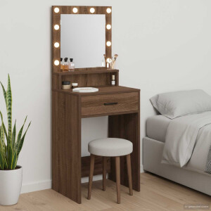 vidaXL Plafondtafel met lade Bruin Eiken 50 x 41 x 135 cm Bewerkt hout