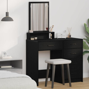 vidaXL Plafondtafel met lade Zwart Eiken 50 x 41 x 140 cm Bewerkt hout