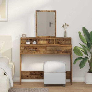 vidaXL Plafondtafel met lade Oudhout 100 x 41 x 140 cm Bewerkt hout