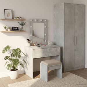 vidaXL Plafondtafel met lade Grijs 60 x 40 x 70 cm Bewerkt hout