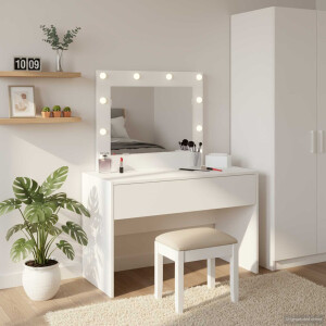 vidaXL Plafondtafel met lade Wit 83 x 40 x 70 cm Bewerkt hout