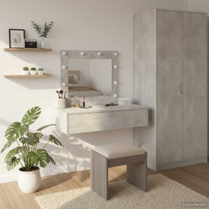 vidaXL Plafondtafel met lade Grijs 83 x 40 x 70 cm Bewerkt hout