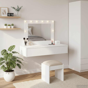 vidaXL Plafondtafel met lade Wit 100 x 40 x 70 cm Bewerkt hout
