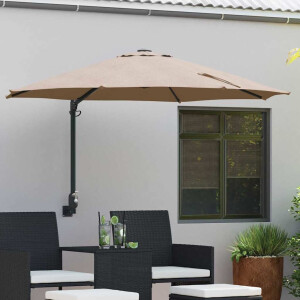 vidaXL Tuinparasol Taupe 248 x 248 x 148 cm Polyester en staal