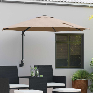 vidaXL Tuinparasol Taupe 248 x 248 x 148 cm Polyester en staal