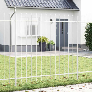 vidaXL Tuinhek 6 pcs Wit 10,2 x 1,5 m Poedercoating staal