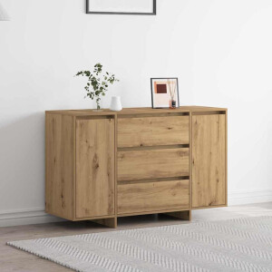 vidaXL Dressoir met lade Artisan Eiken 120 x 41 x 75 cm Bewerkt hout