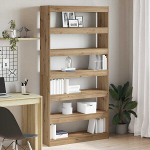 vidaXL Boekenkast Zwart Eiken 100 x 30 x 198 cm Bewerkt hout