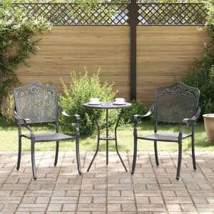 vidaXL Tuinstoel 2 pcs Zwart 55 x 55 x 92,5cm Aluminium