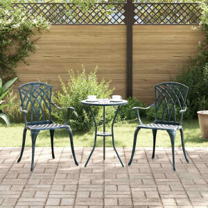 vidaXL Tuinstoel 2 pcs Groen 53 x 51 x 88,5cm Aluminium