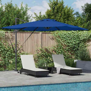 vidaXL Parasol Azure Blauw 286 x 284 x 270 cm Aluminium en Polyester