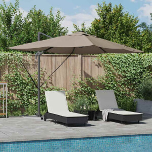 vidaXL Parasol Taupe 352 x 251 x 265 cm Polyester en Aluminium