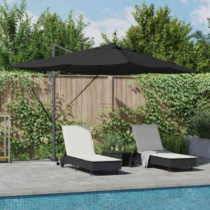 vidaXL Parasol Zwart 352 x 251 x 265 cm Polyester en Aluminium