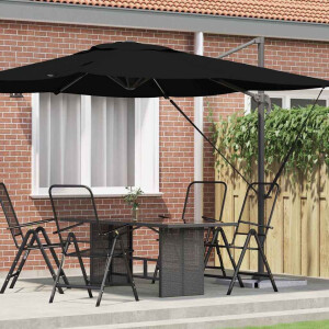 vidaXL Roma Parasol Zwart 286 x 284 x 265 cm Aluminium en Polyester