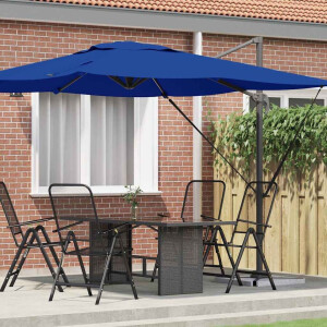 vidaXL Roma Parasol Blauw 286 x 284 x 265 cm Aluminium en Polyester