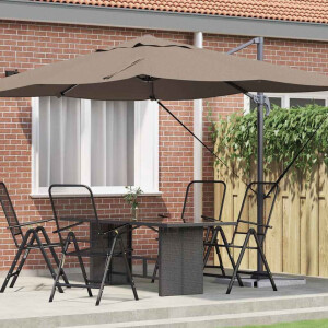 vidaXL Parasol Taupe 351 x 250 x 260 cm Polyester en Aluminium