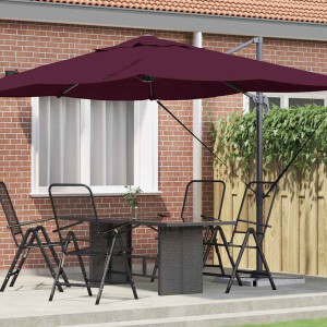 vidaXL Parasol Bordeaux Rood 351 x 250 x 260 cm Polyester en Aluminium
