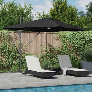 vidaXL Parasol Zwart 351 x 250 x 253 cm Polyester en Aluminium