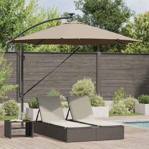 vidaXL Parasol Taupe 294 x 294 x 248 cm Polyester en Aluminium