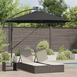 vidaXL Parasol Zwart 294 x 294 x 248 cm Polyester en Aluminium