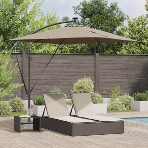 vidaXL Parasol Taupe 249 x 249 x 250 cm Polyester en Aluminium