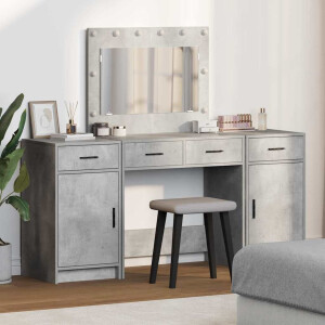 vidaXL Plafondtafel met spiegellichten 3 pcs Grijs Bewerkt hout