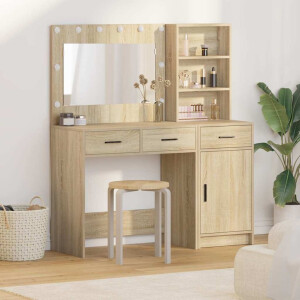 vidaXL Plafondtafel met spiegellichten 2 pcs Bruin Bewerkt hout
