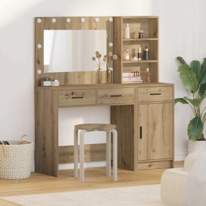vidaXL Plafondtafel met spiegellichten 2 pcs Bruin Bewerkt hout