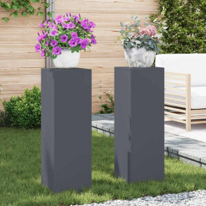 vidaXL Plantenstandaard 2 pcs Antraciet 24 x 24 x 75 cm Staal