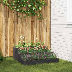 vidaXL Tuin Bloempot Zwart 90 x 90 x 35 cm Koudgewalst staal