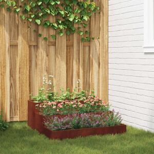 vidaXL Tuin Bloempot Roestig 90 x 90 x 35 cm Cortenstaal