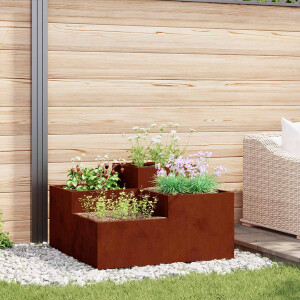 vidaXL Tuin Bloempot Roestig 80 x 80 x 48 cm Cortenstaal