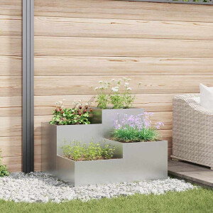 vidaXL Tuin Bloempot Zilver 80 x 80 x 60 cm Gegalvaniseerd staal