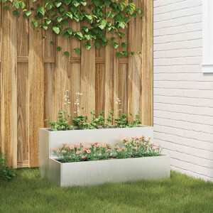 vidaXL Tuin Bloempot Zilver 100 x 60 x 45 cm Roestvrij staal