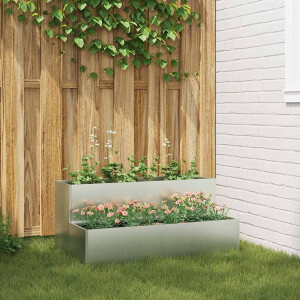 vidaXL Tuin Bloempot Zilver 100 x 60 x 45 cm Gegalvaniseerd staal