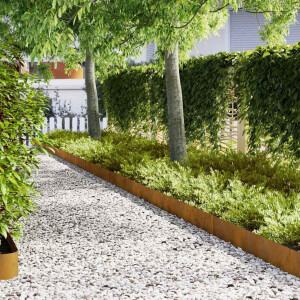 vidaXL Tuinrand 10 pcs Bruin 100 x 0.05 x 20 cm Cortenstaal