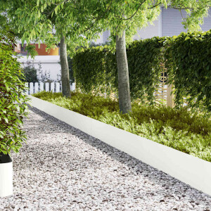 vidaXL Tuinrand 10 pcs Wit 100 x 0,05 x 30 cm Koudgewalst staal