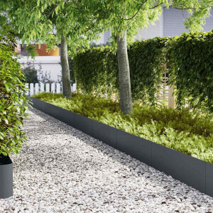 vidaXL Tuinrand 10 pcs Antraciet 100 x 0.05 x 20 cm Koudgewalst staal